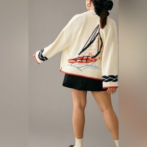 Maeve Nautical Cardigan Sweater - Plus Size 1X